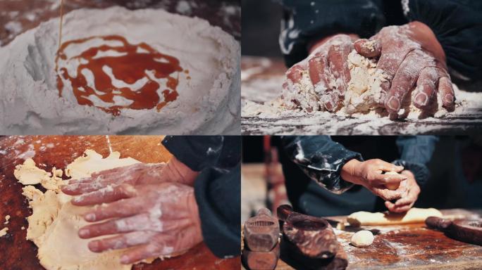 电影机拍摄传统技艺制作酥饼