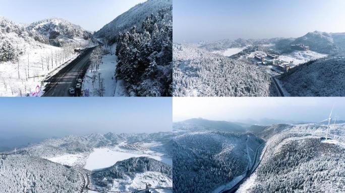 重庆丰都南天湖雪景航拍实拍