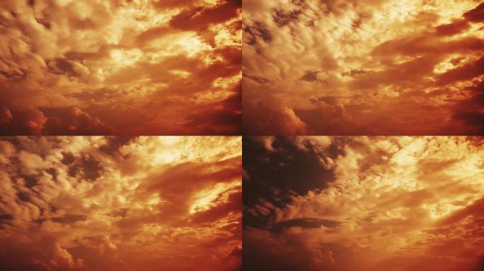 【HD天空】橙色橘色云空云景温暖云霞多云
