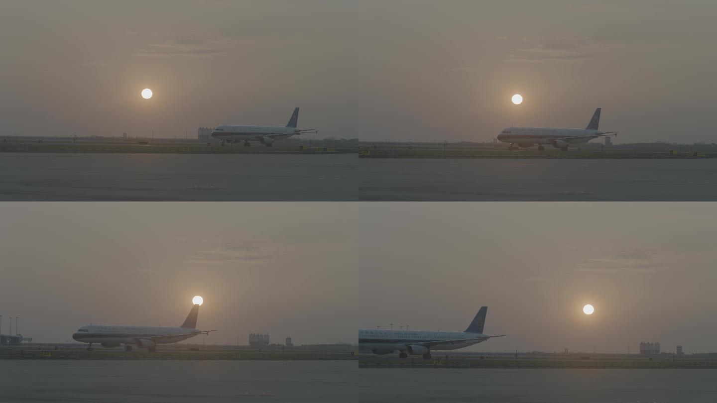 飞机与夕阳