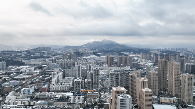 【5K】昆明雪景，雪后昆明，昆明雪景航拍