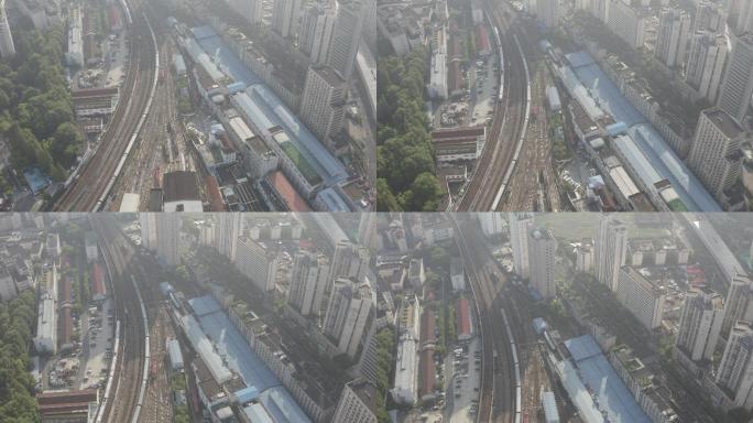 4K-Log行驶中的上海地铁3号线4号线