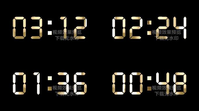 4K金色液晶数字倒数4分钟 (2)
