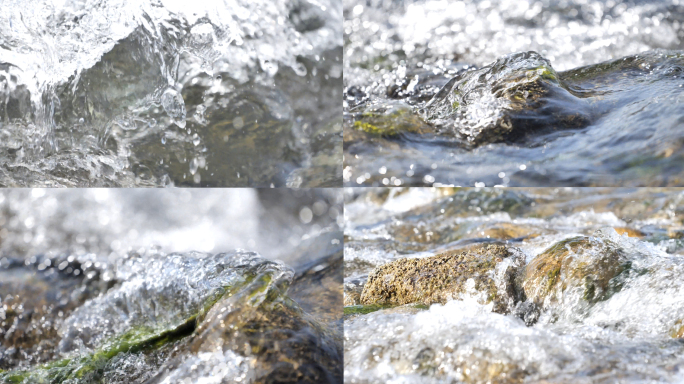 【4K】清澈的山泉水-水资源河流水流河水