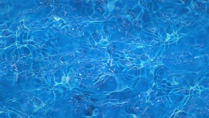 3D渲染抽象蓝色纯净液体液面水面涌动画