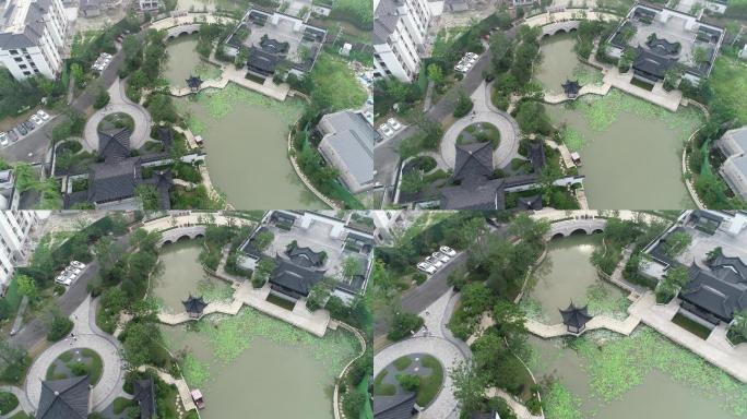 4K原素材-航拍上海江南水乡民居建筑群