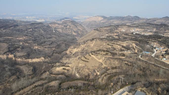 4k原创航拍山区大山山脉平原大景A