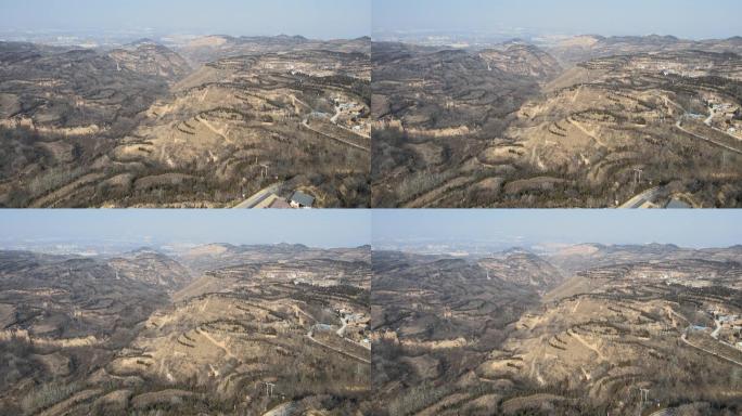 4k原创航拍山区大山山脉平原大景A