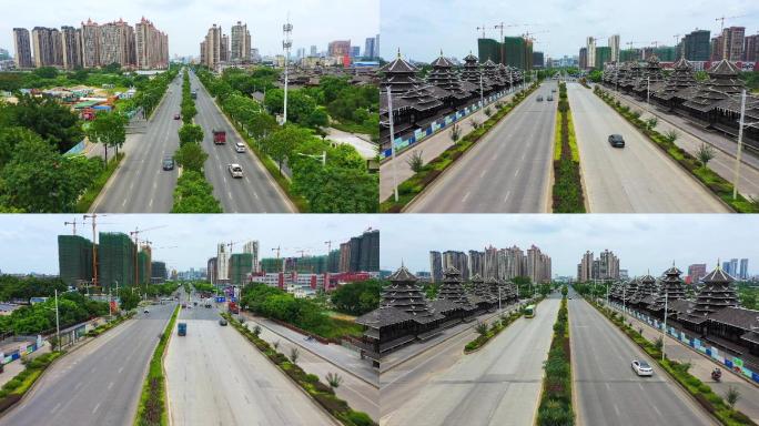 绿城南宁 相思湖公园 风雨桥 城市道路