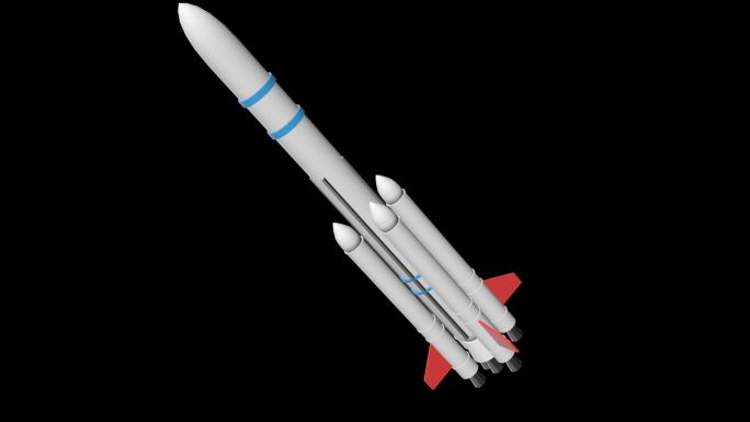 4K航天火箭3D模型通道循环