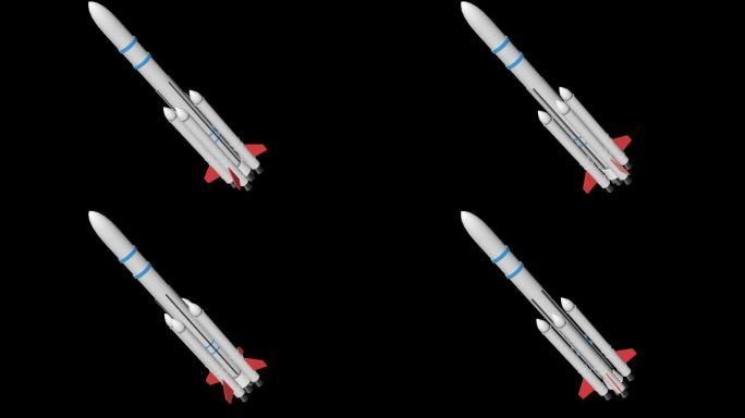 4K航天火箭3D模型通道循环
