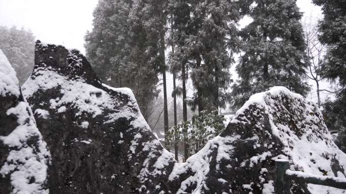 华蓥山景区石林雪景3