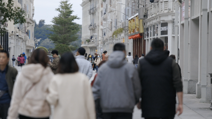 4k 厦门 中山路 步行街 人群