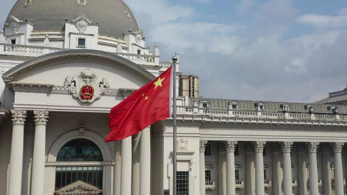 法院外景高清航拍