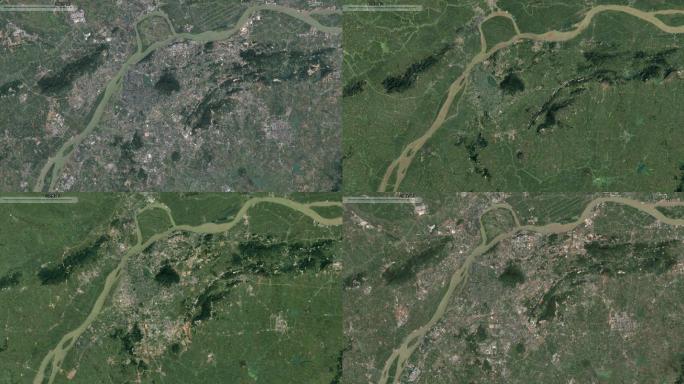 南京市卫星地图变化1990-2020