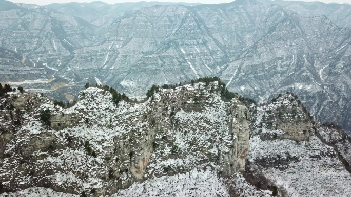 太行山雪景航拍