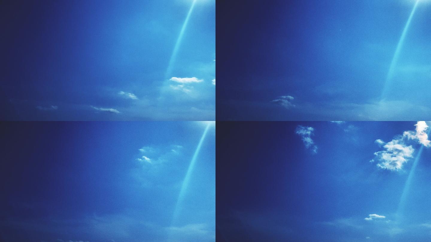 【HD天空】蓝色阴云阴天阳光光线忧郁朦胧