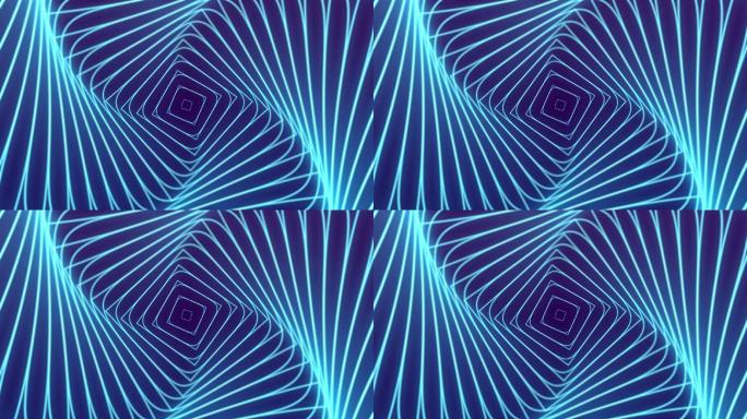 蓝色线条炫酷科技几何图形摇滚VJ