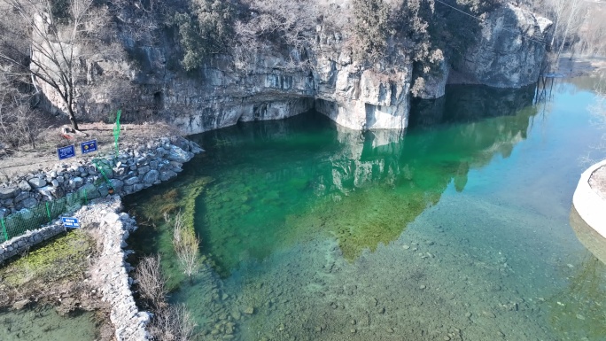 航拍济南锦绣川水库