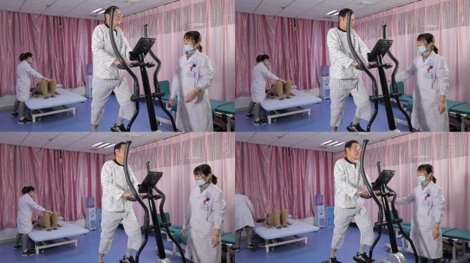 护士帮助病人进行康复训练