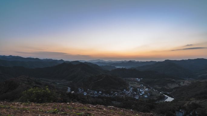 【4K】黄山歙县下汰日落转银河延时