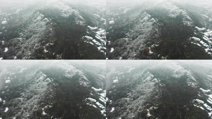 【4K原创】大雪过后的杭州西湖宝石山航拍