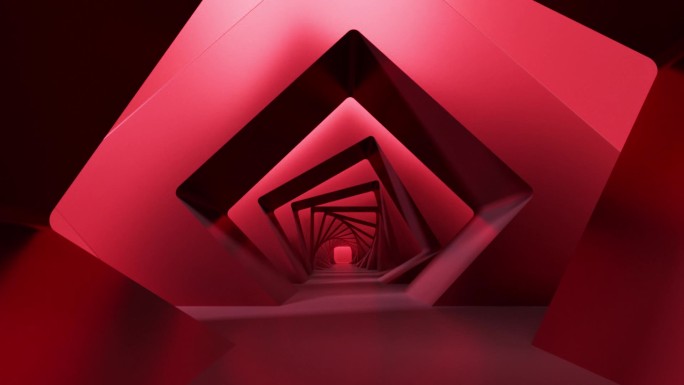 中国风红色建筑隧道穿梭6