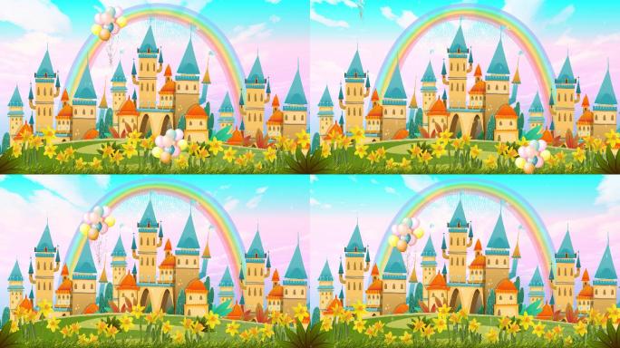彩虹卡通城堡