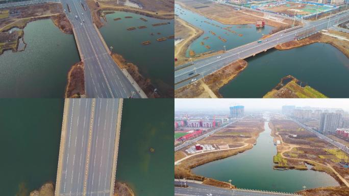 4K航拍 兰陵县 东城新区 湿地公园建设