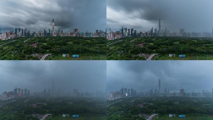 深圳暴雨凶猛来袭延时视频