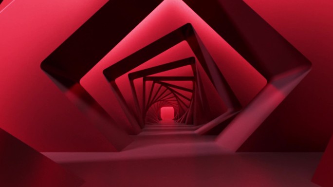 中国风红色建筑隧道穿梭8