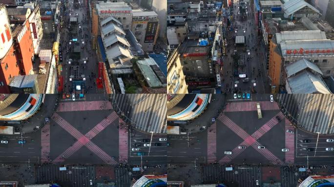 长沙步行街航拍延时