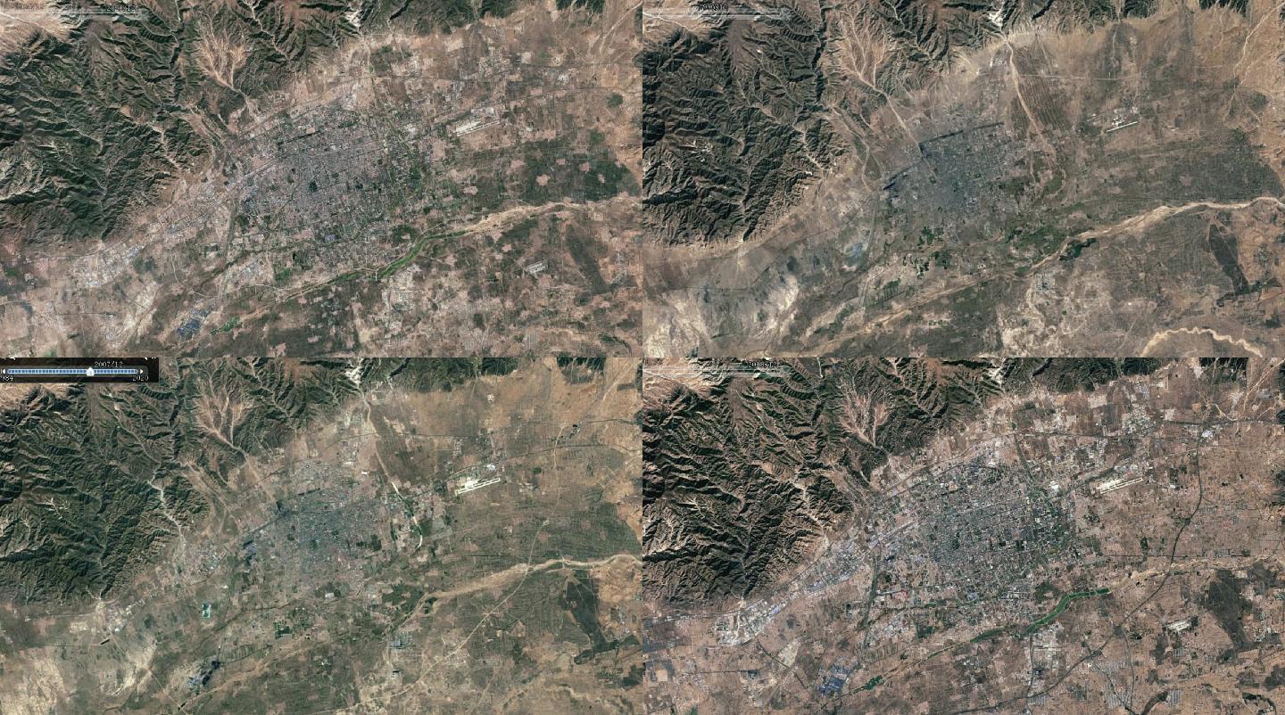 呼和浩特市卫星地图变化1984-2020