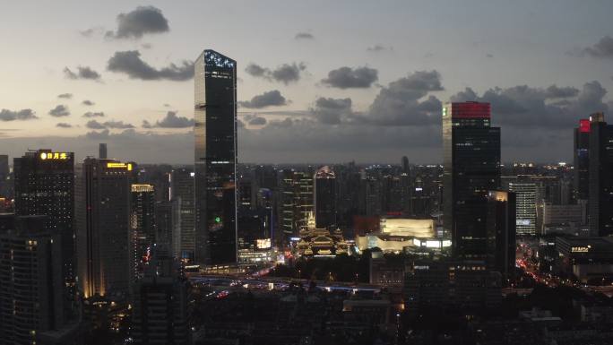 4K原素材-上海静安区高楼大厦繁华夜景