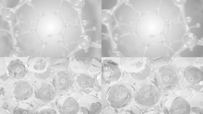 水分子结构DNA细胞生长 白色调