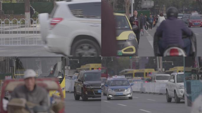 马路行人人流车流城市交通接头行人F