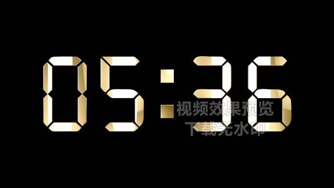 4K金色液晶数字倒数10分钟