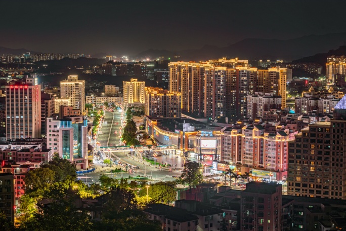 广州 东莞 凤岗镇沃尔玛夜景