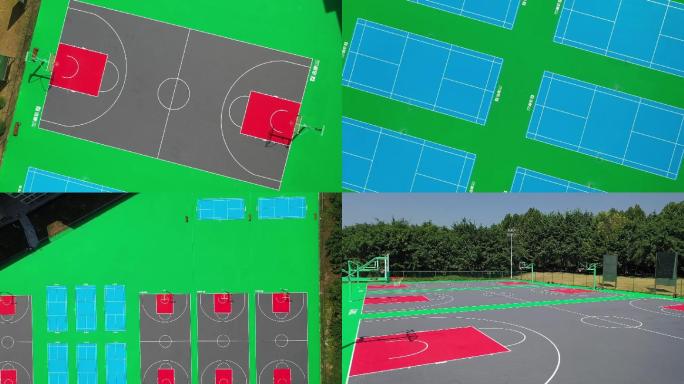 重庆大学篮球场网球场空镜头航拍