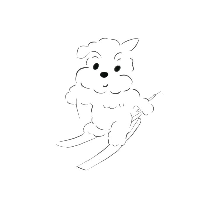 iPad绘画 小狗 简笔画 滑雪 卡通