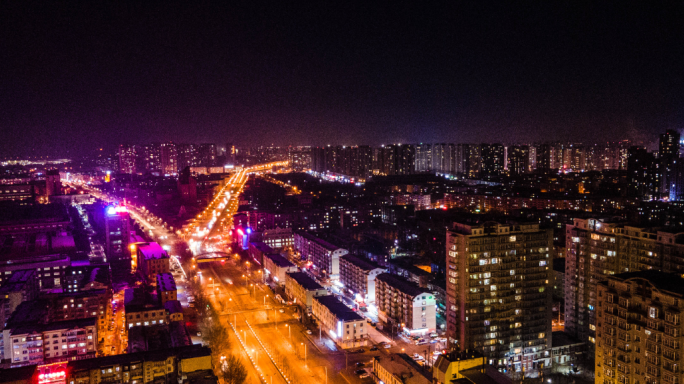 4K城市夜景延时拍摄哈尔滨夜景自媒体素材