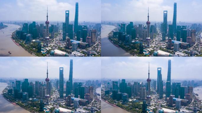 上海CBD环绕航拍延时