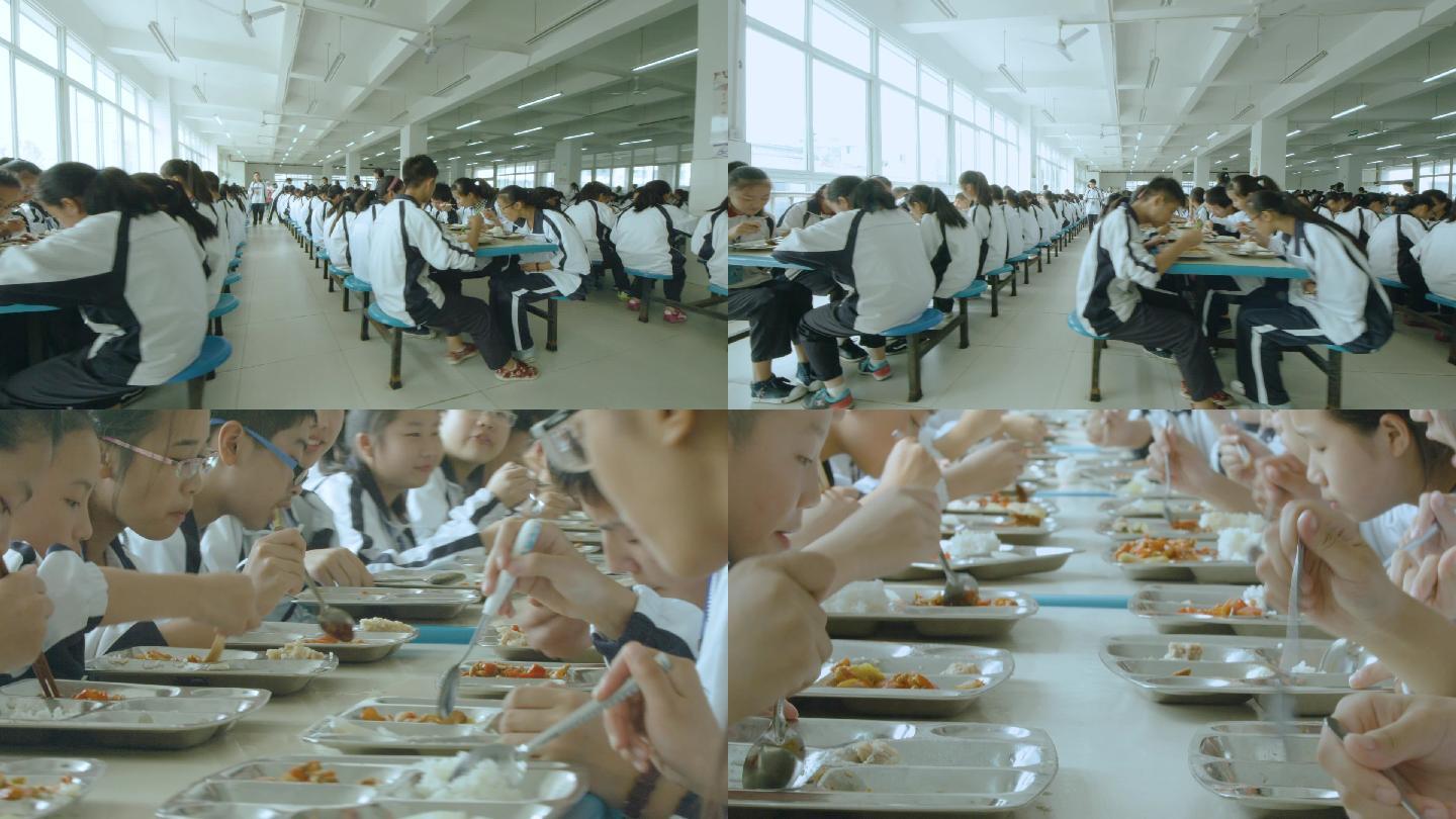 学校食堂就餐学生视频素材