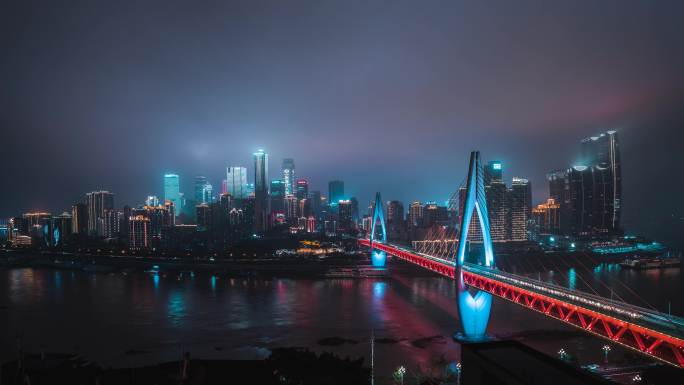 重庆_渝中半岛_东水门_朝天门_长江夜景