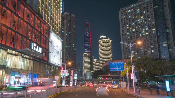 深圳_深南路_京基一百_夜景车流延时