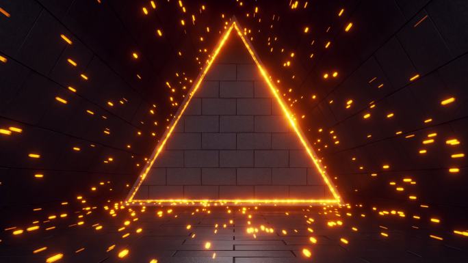 三角形隧道背景3D渲染