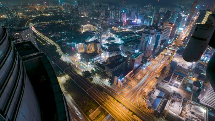 深圳_布吉河_广深铁路_深南东路夜景延时