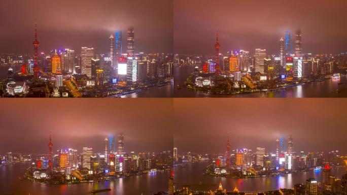 上海_CBD_陆家嘴_夜景航拍