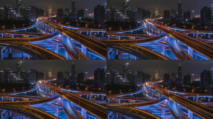 上海延安高架桥夜景