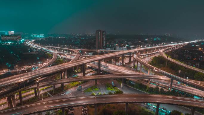 南京_双桥门夜景_夜景延时